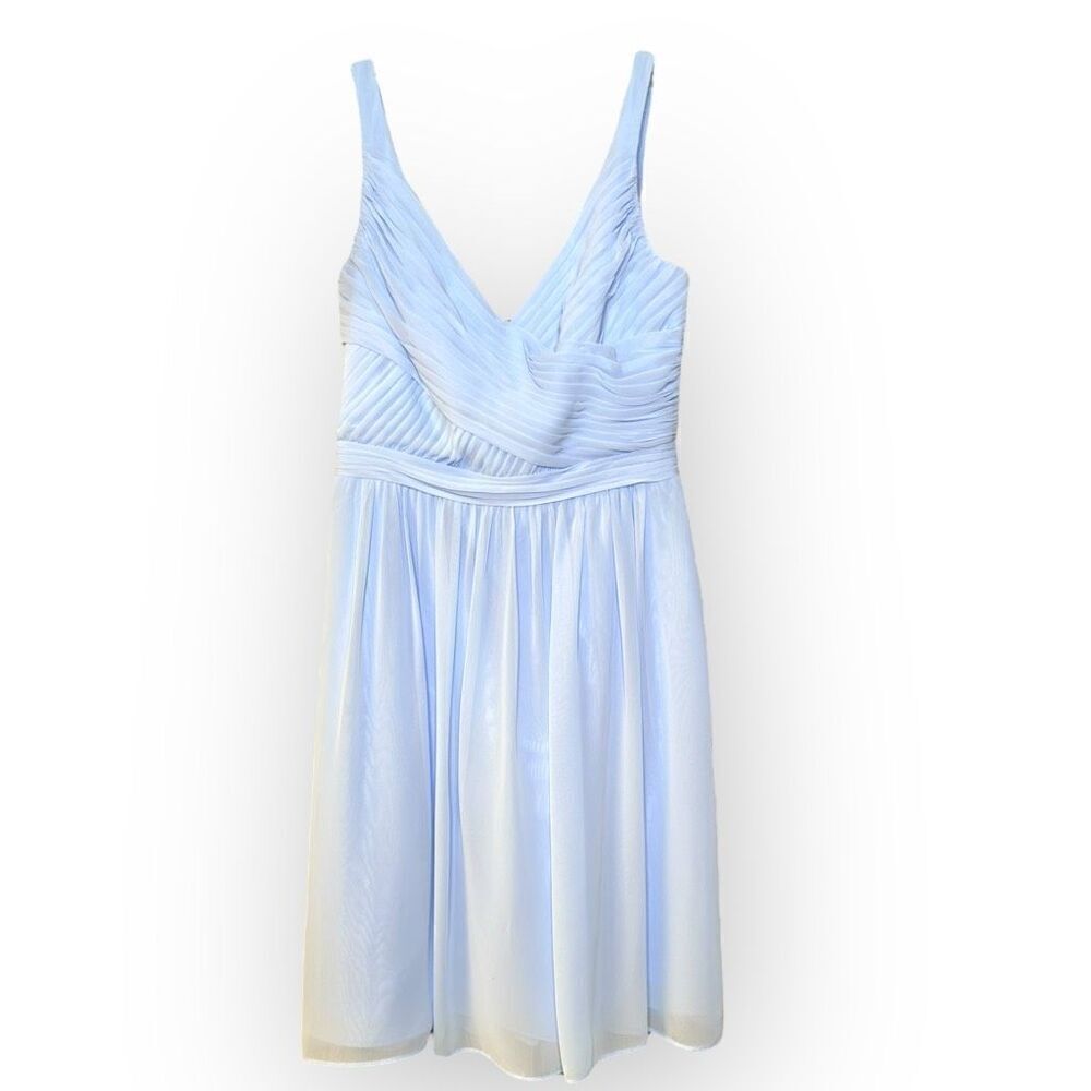 Davids Bridal Light Blue chiffon Dress F15603 woman’s size 4